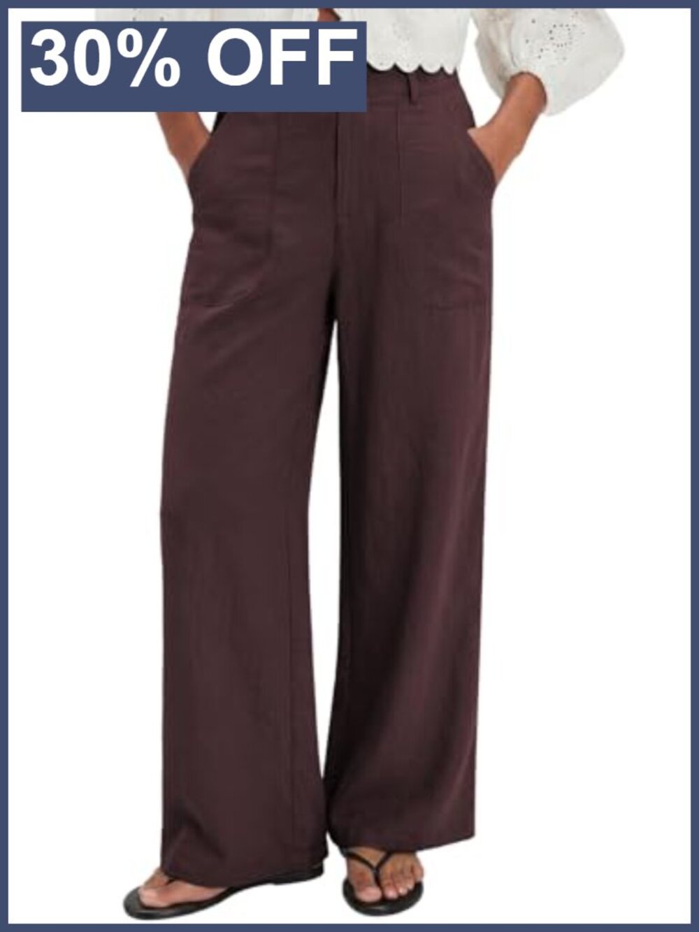 High Waist Wide Leg Palazzo Trousers Flowy Lightweight Casual Pants